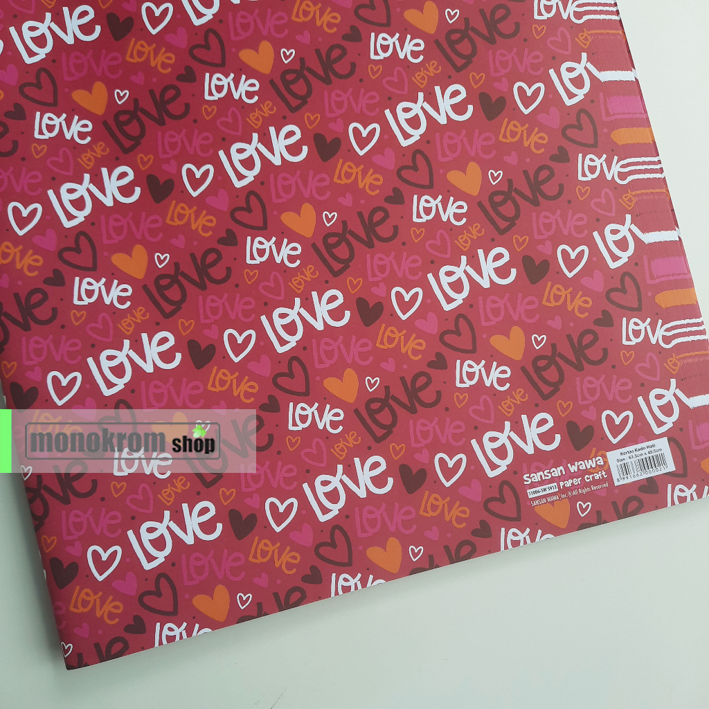 

Kertas Kado Sansan Wawa Motif Love Dark Pink Orange - Wrapping Paper