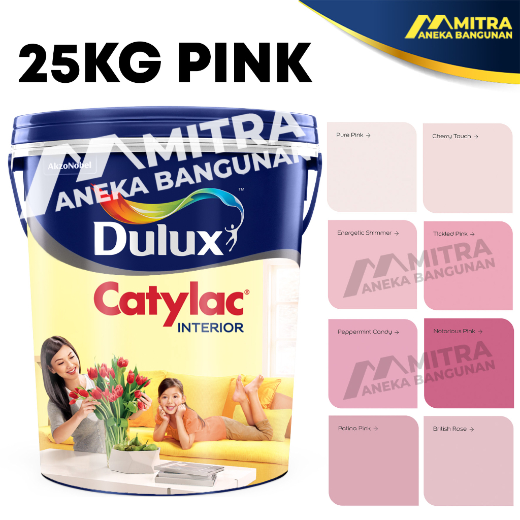 CAT TEMBOK DULUX CATYLAC INTERIOR 25 KG PAIL / PINK