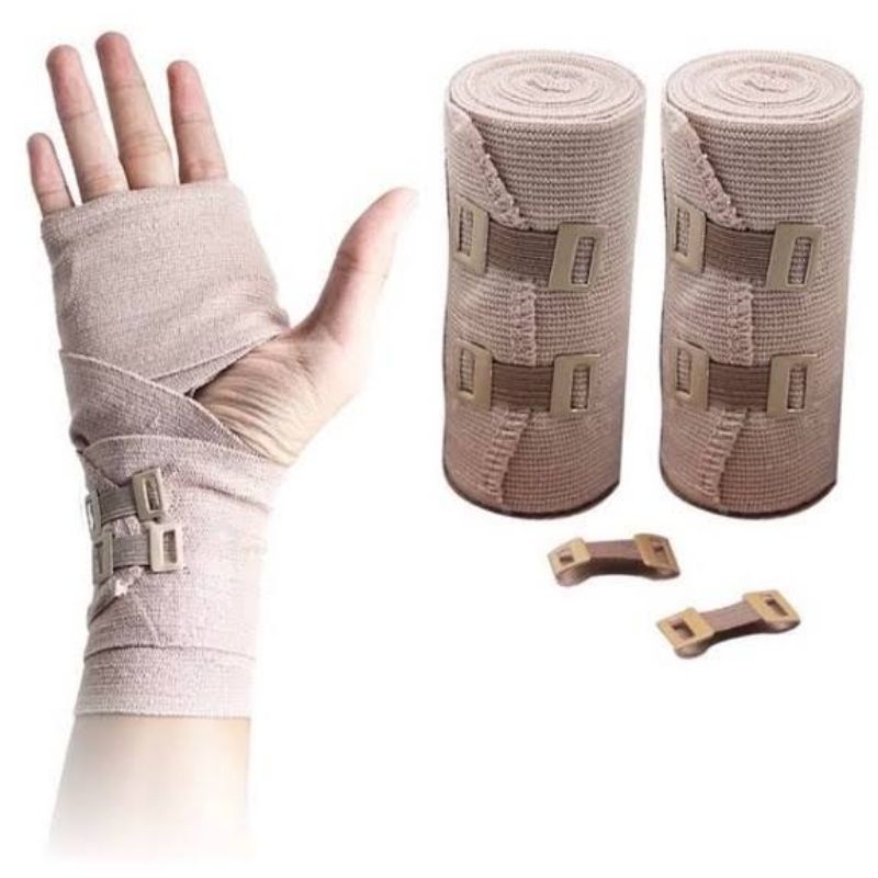 ONEMED Medicrepe/Pembalut Kain/Elastic Bandage/Perban Elastis/Perban Kain/Perban coklat/