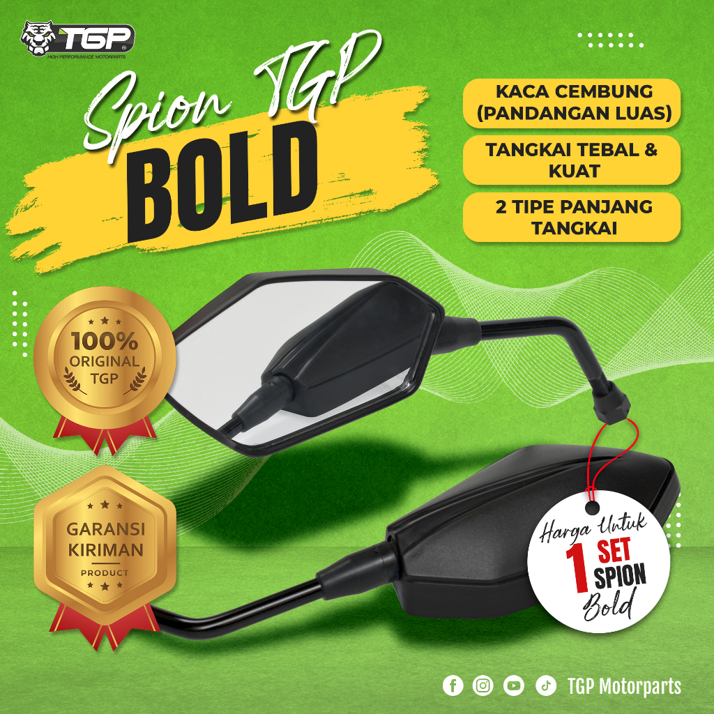 Spion Motor Bold Honda Yamaha Aksesoris Variasi TGP Beat Vario 125 150 Vixion Aerox Cb150R PCX / old