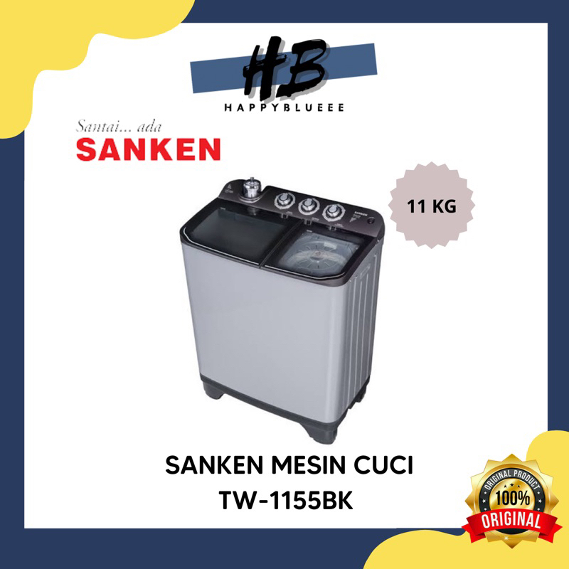 SANKEN MESIN CUCI 2 TABUNG 11KG TW-1155FBK