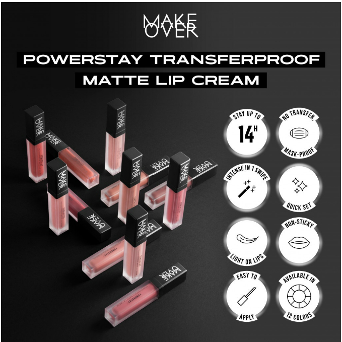 MAKE OVER Powerstay Transferproof Matte Lip Cream 7 g - Lip Cream