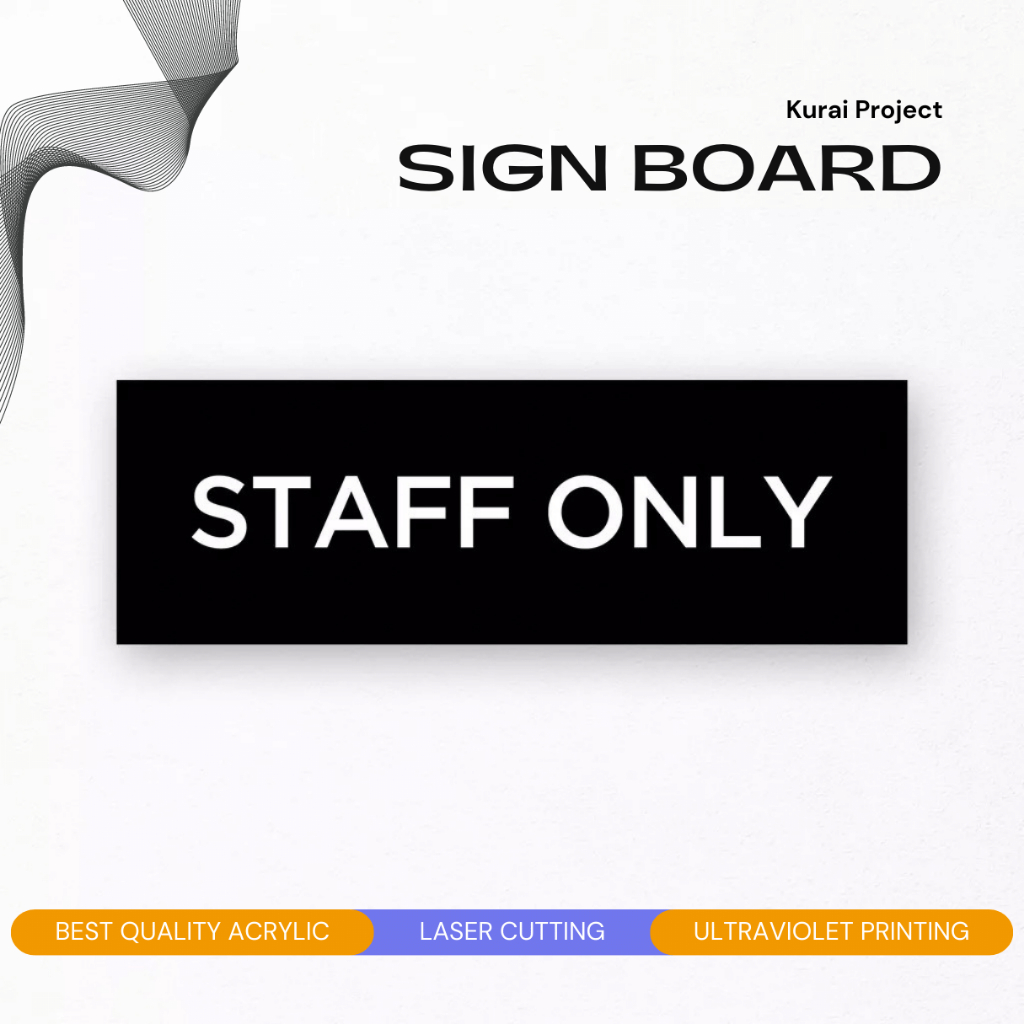 

Akrilik Custom Papan nama - STAFF ONLY Acrylic Custom Sign Board Nama Ruangan - Akrilik Print Papan Nama Ruang Kantor Petunjuk Label Acrylic Tempel