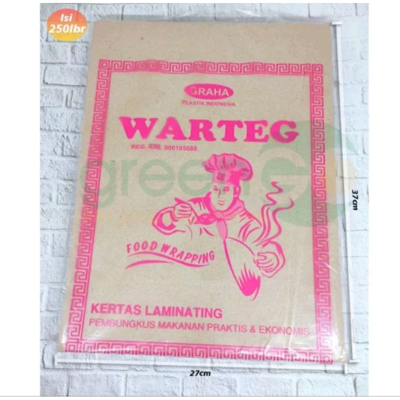 

Kertas nasi kotak pink warteg besar sekitar isi 250lembar