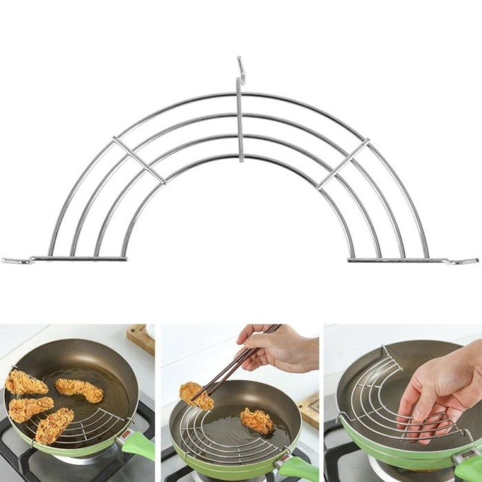 

⛄Comeback❄️Sup Saringan Minyak Goreng Bentuk Setengah Lingkaran Bahan Stainless Steel