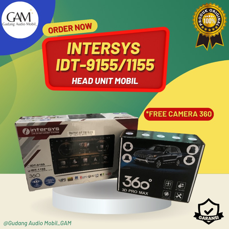 HEAD UNIT ANDROID INTERSYS 9155 & 1155 RAM 4/64 + CAMERA 360