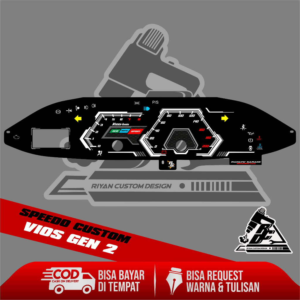 papan speedometer custom vios gen2 D2 panel spido meter custom vios gen2 D2