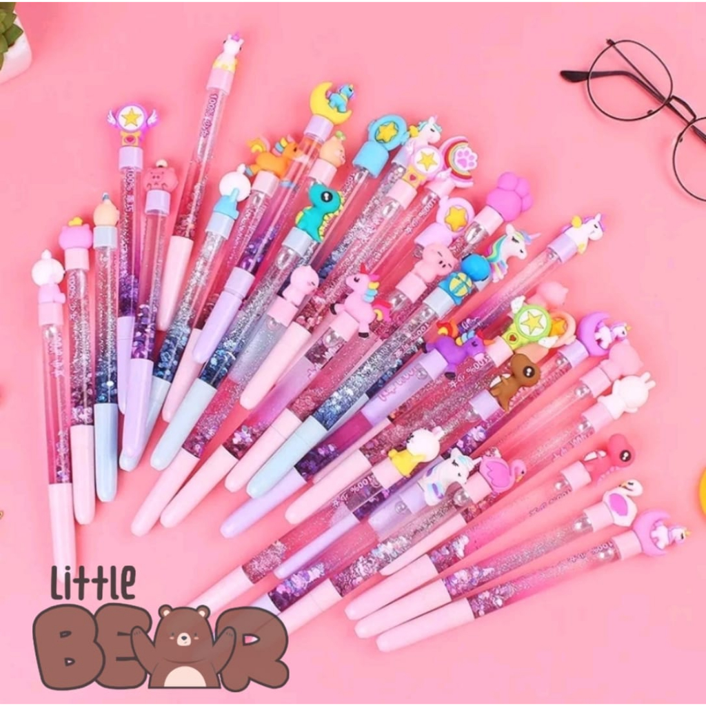 

PULPEN GEL GLITTER AIR KARAKTER UNI IMUT DAN LUCU
