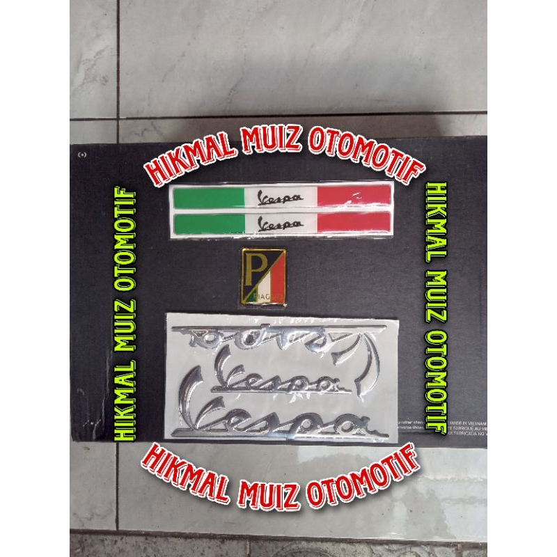 stiker/logo vespa dan motor listrik uwinfly t3,exotic sprinter,bf v7