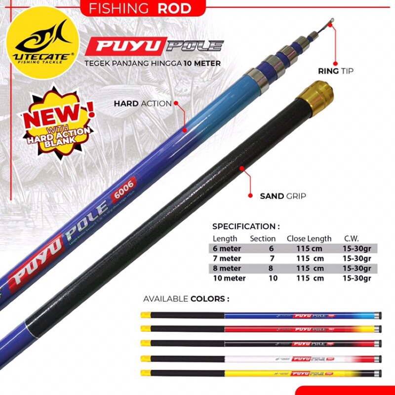 Tegek Pancing Stik Gabus Utecate Puyu Pole 6006
