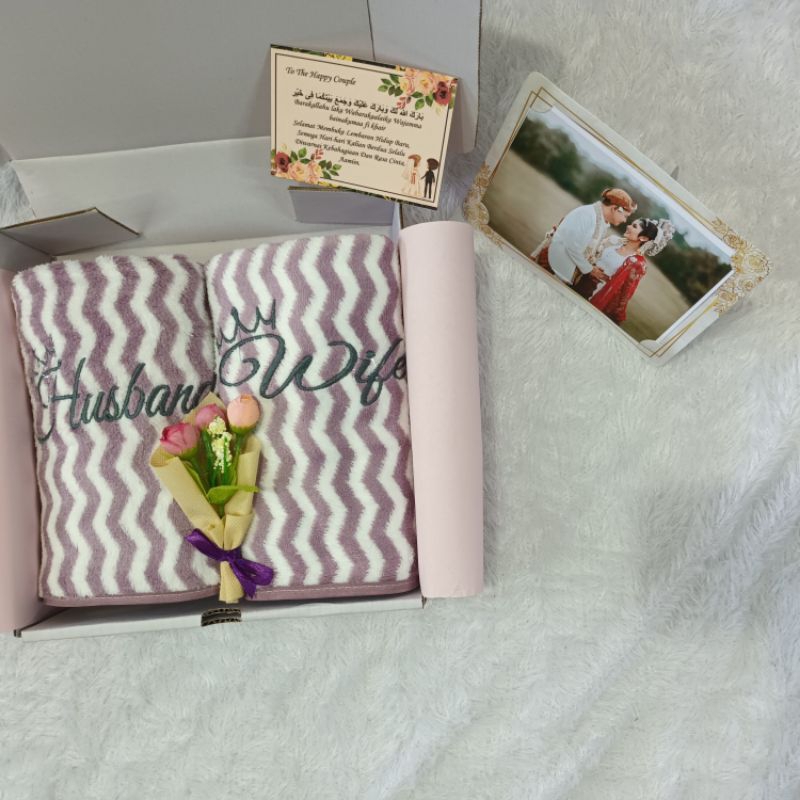Hampers Handuk Couple/ Hampers Wedding/ Handuk Bordir