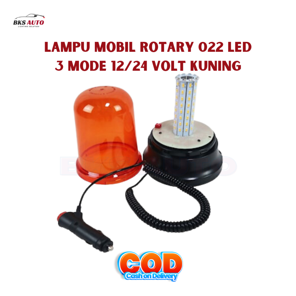 Lampu rotari varisai Mobil Rotary light emergency warning penanda peringatan022 Led 3 Mode 12/24 Vol