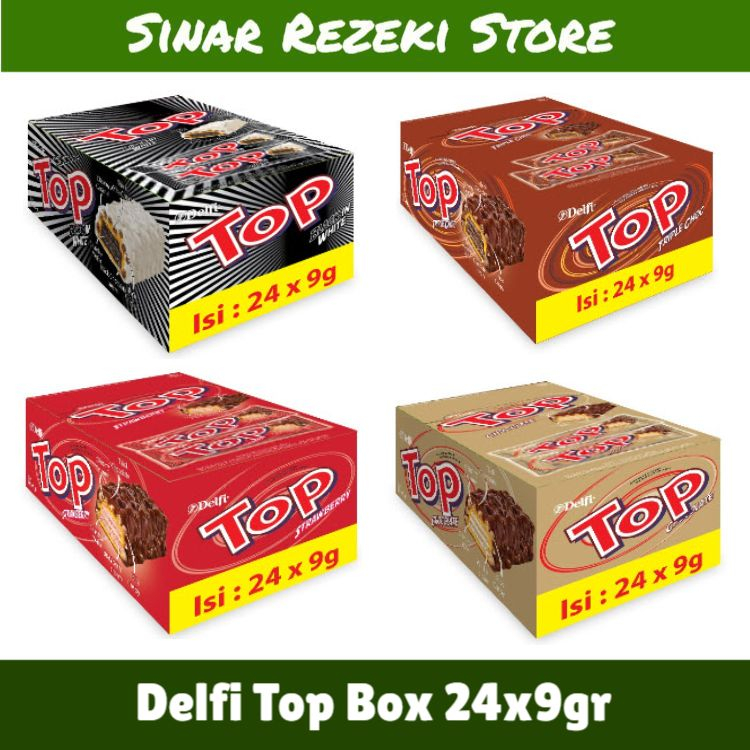 Wafer Coklat Delfi TOP Box [9gr x 24pcs] / Wafer Top / Delfi Top / Wafer Coklat Top