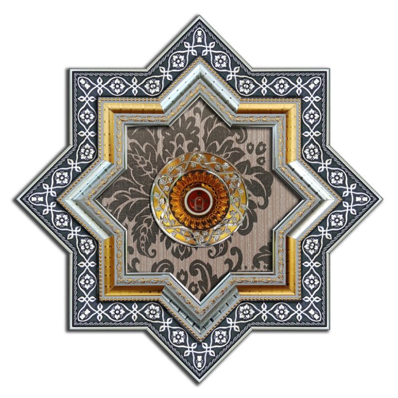 ORNAMEN PLAFON  PVC / GYPSUM / TRIPLEK / GRC / STAR DOUBLE LIS BAR 50 X 50 CM