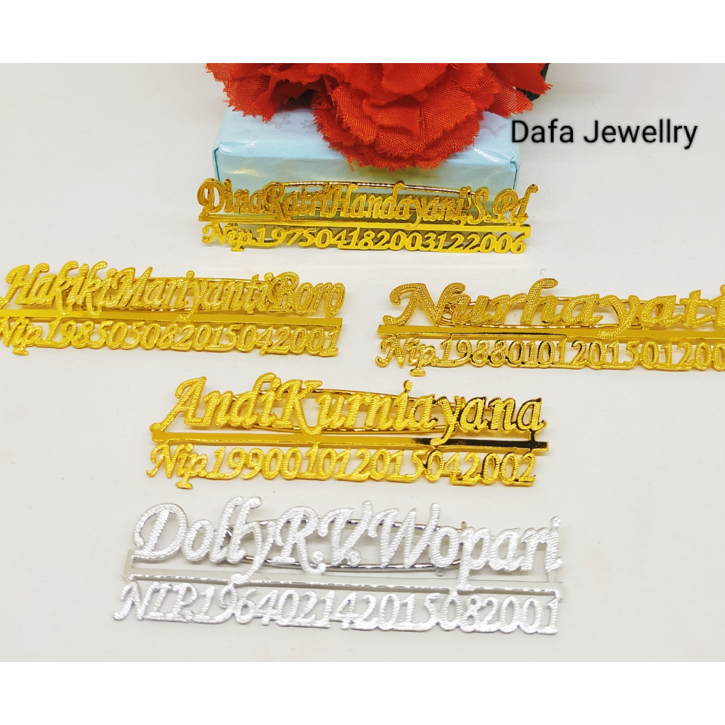 Bros NIP Nama Kalian Sendiri Lapis Emas