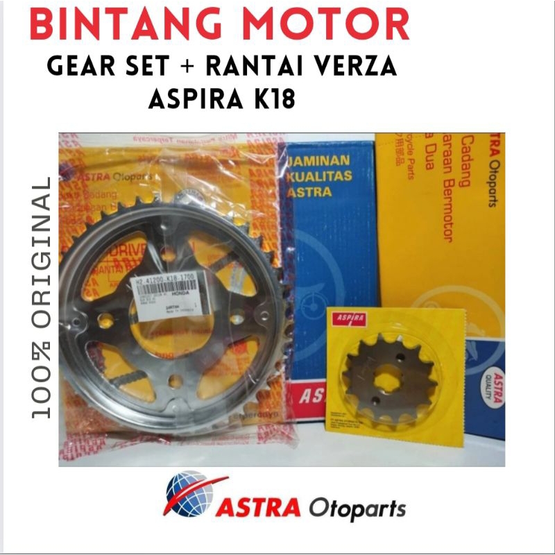Gear Set Rantai Verza Aspira K18