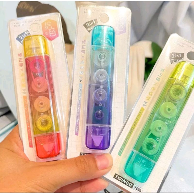 

2 in 1 lem dan tip x double correction tape x glue tape