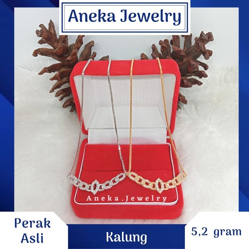 Kalung Koye Kepang Full Mata, Sepuh Emas Putih/Kuning, Perak 926