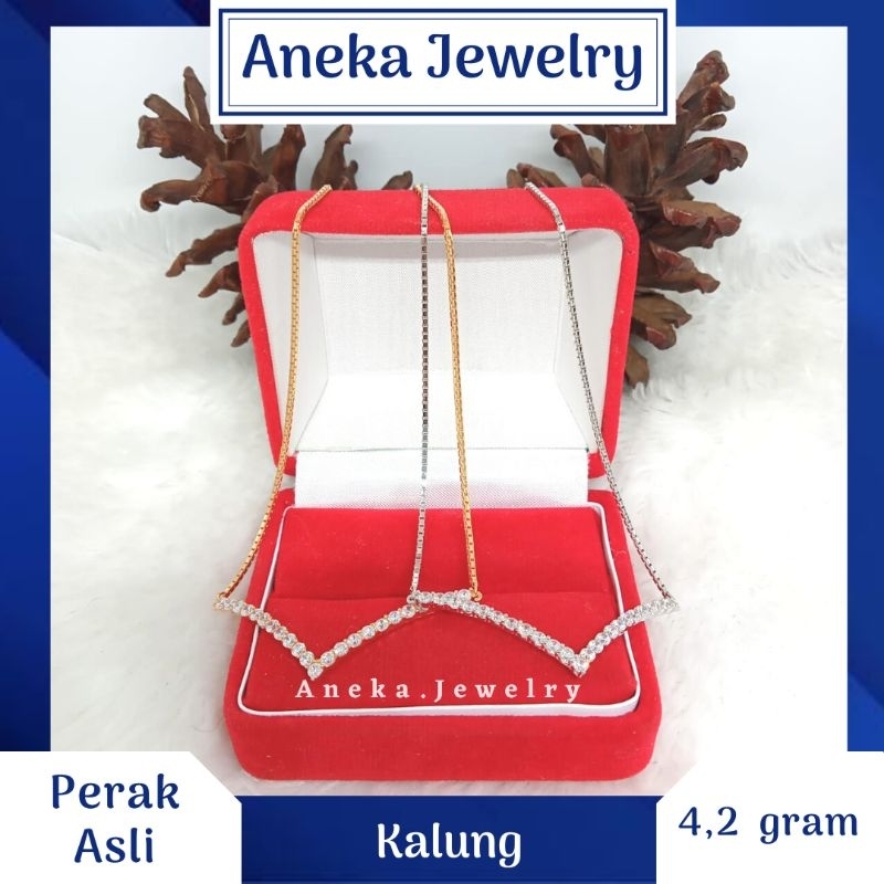 Kelung Koye V Full Mata Baris, Sepuh Emas Putih/Kuning, Perak 925