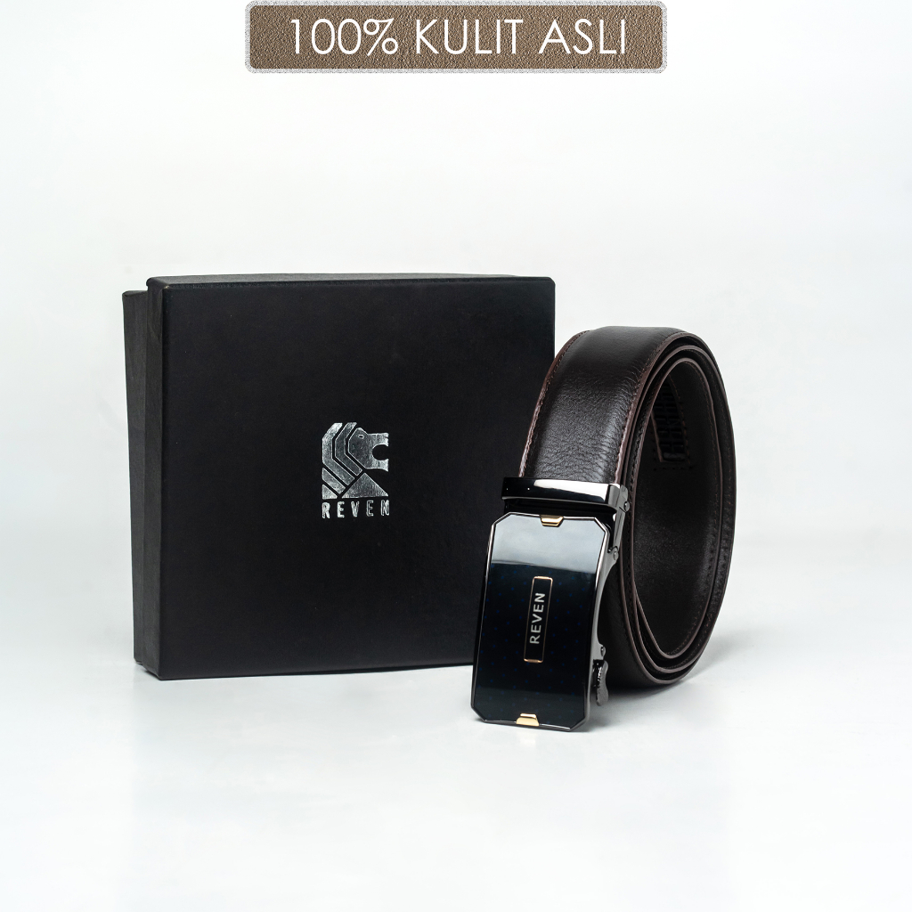 kulit asli Sabuk Ikat Pinggang Pria kerja kantor Gesper model Rel Terbaru fashion lelaki trendy Sabu