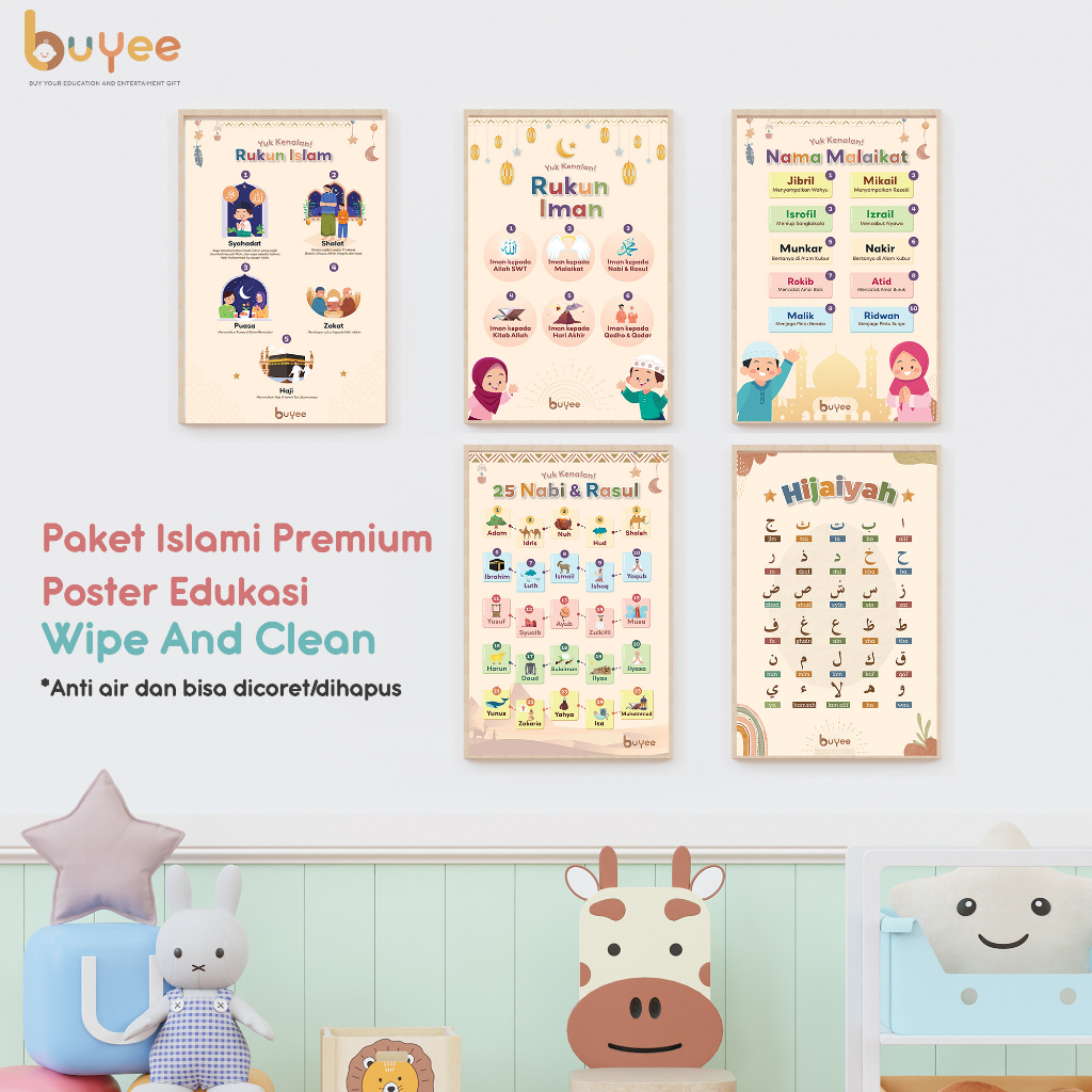 PREMIUM WIPE AND CLEAN POSTER EDUKASI A3+