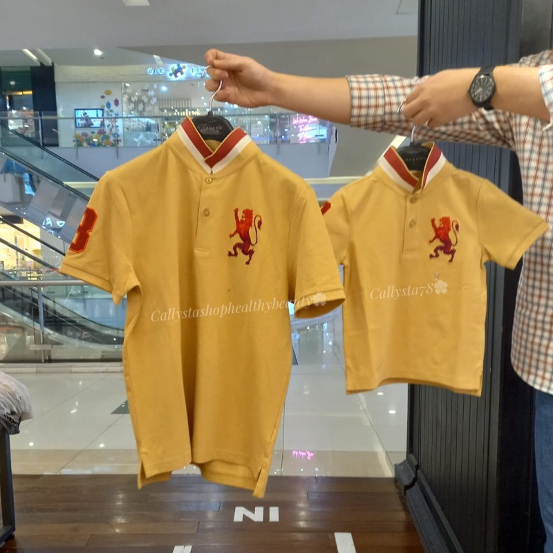 Giordano Polo Shirt Lion 3D Couple Man & Junior Signature Parchment