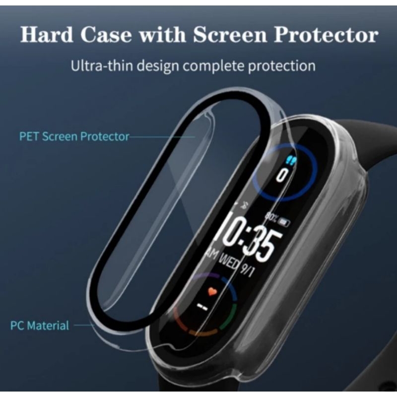 BUMPER CASE XIAOMI MI BAND 8 7 6 5 4 3 CASING COVER TEMPERED GLASS ANTI GORES PELINDUNG LAYAR XIAOMI MI BAND 8 7 6 5 4 3  SMARTBAND SMARTWATCH GELANG STRAP XIAOMI MI BAND 8 7 6 5 4 3 SILICONE SILICON SILIKON TPU CASE KACA LAYAR  XIAOMI MI BAND 8 7 6 5 4 3