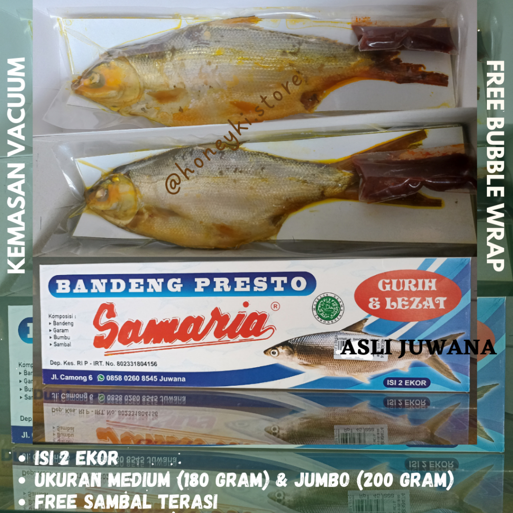 

Premium Bandeng Presto Juwana Samaria Duri Lunak Jumbo & Medium (1dus isi 2) Free sambal terasi