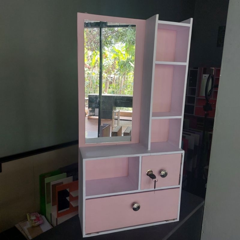 Rak Cermin Makeup Ukuran 70 x 35 Cm Rak Gantung Dinding