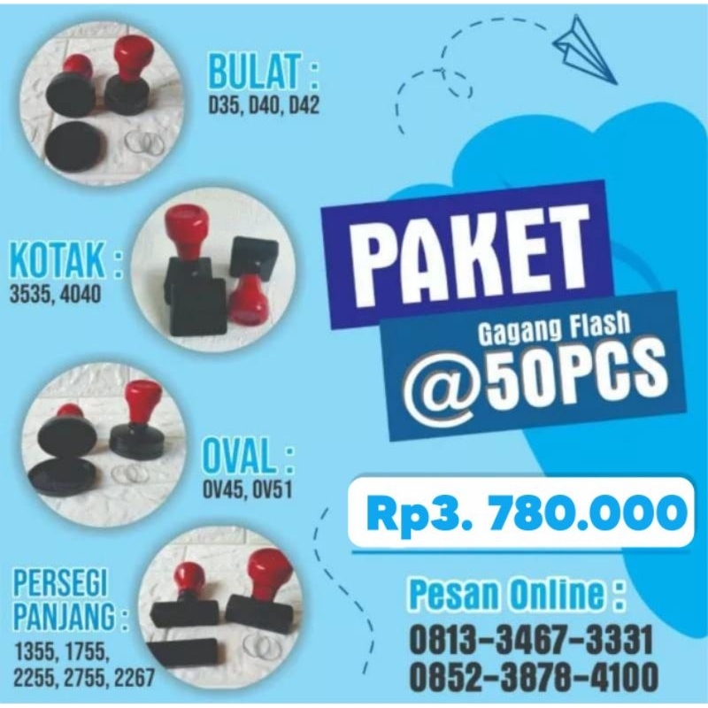 

paket gagang stempel flash 600pcs