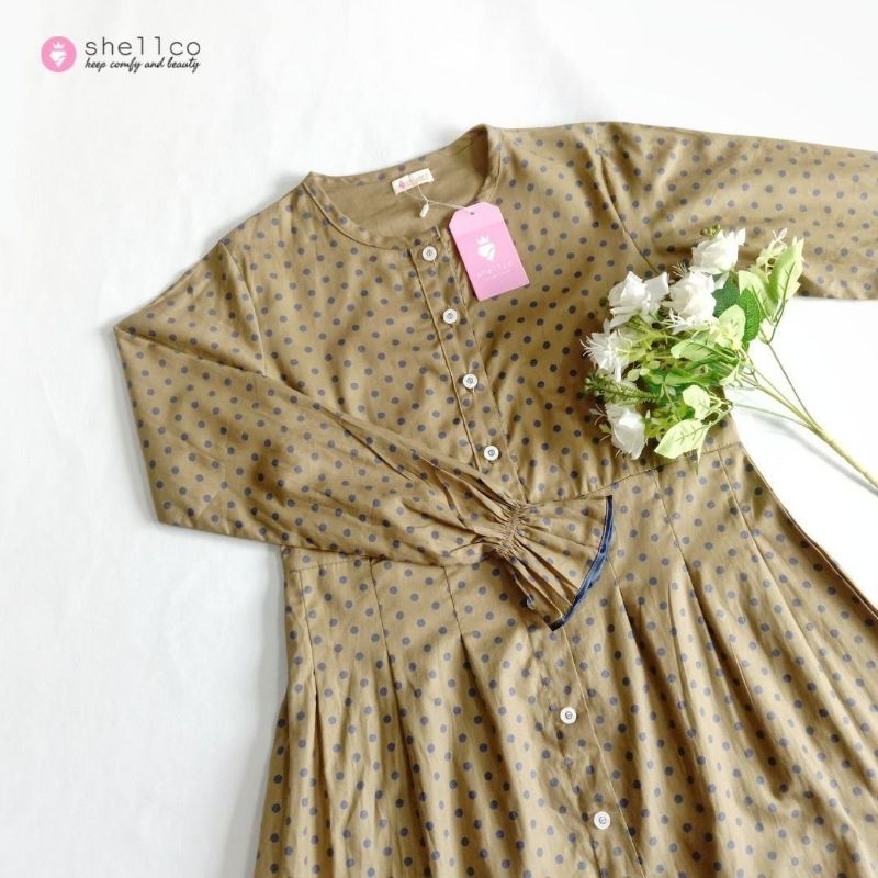 Gamis Terbaru Shania Kajep Katun Jepang Motif Murah Busui Remaja Dewasa - Shellco
