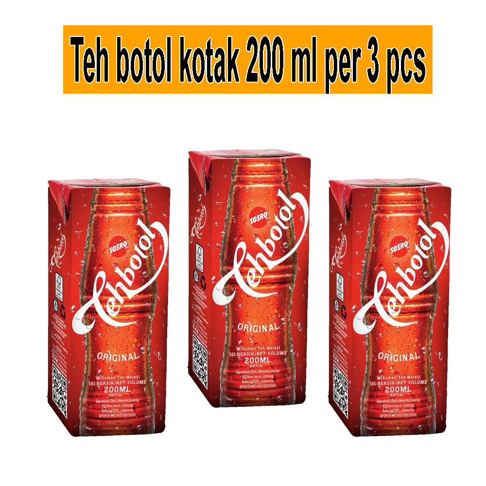 

Teh botol Sosro kotak 200 ml isi 3 pcs