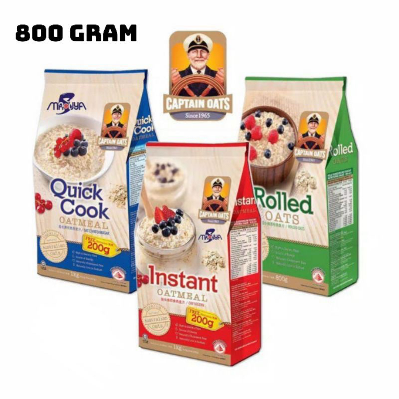 

Captain Oats Oatmeal Sereal Untuk Sarapan Quick Cook/Instan/Rolled 800GR