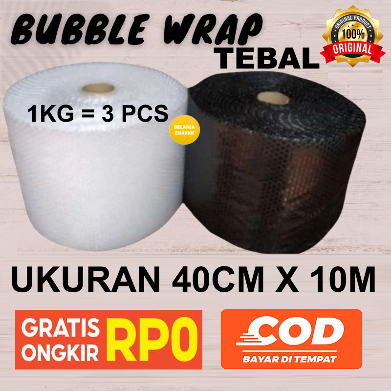 

Bubble Wrap 40 cm x 10 Meter Murah Tebal Hitam Bening
