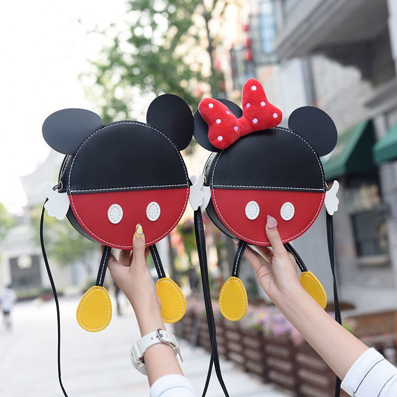 Tas DIY tas slempang anak tas wanita handmade mainan hadiah gift Mickey Material kulit Tas tali bela