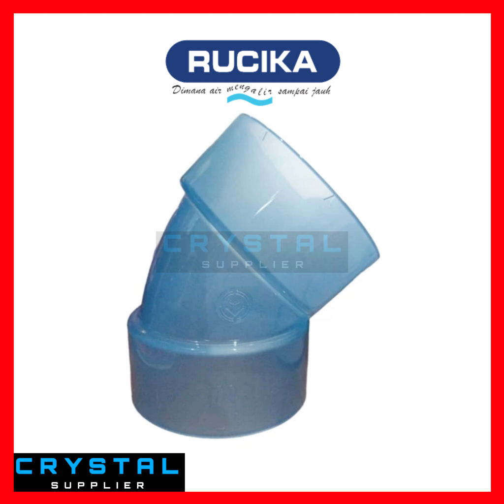 KNIE TRANSPARENT 45 RUCIKA 4" inch D PVC Transparan ELBOW Knee Keni L