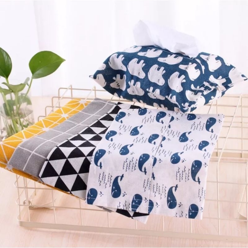 Tempat Tissue Bahan Kanvas Motif Lucu Cover Sarung Tempat Tisu Tissue Mobil