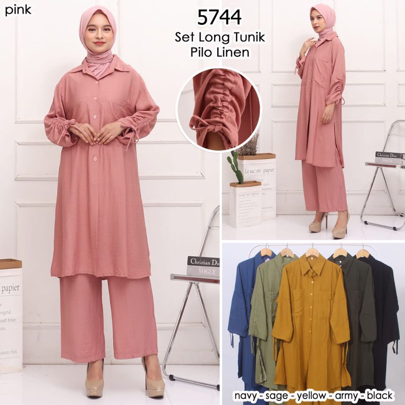 SET TUNIK POLO LINEN, ONE SET TUNIK JUMBO, SETELAN CELANA &  TUNIK TANGAN SERUT.