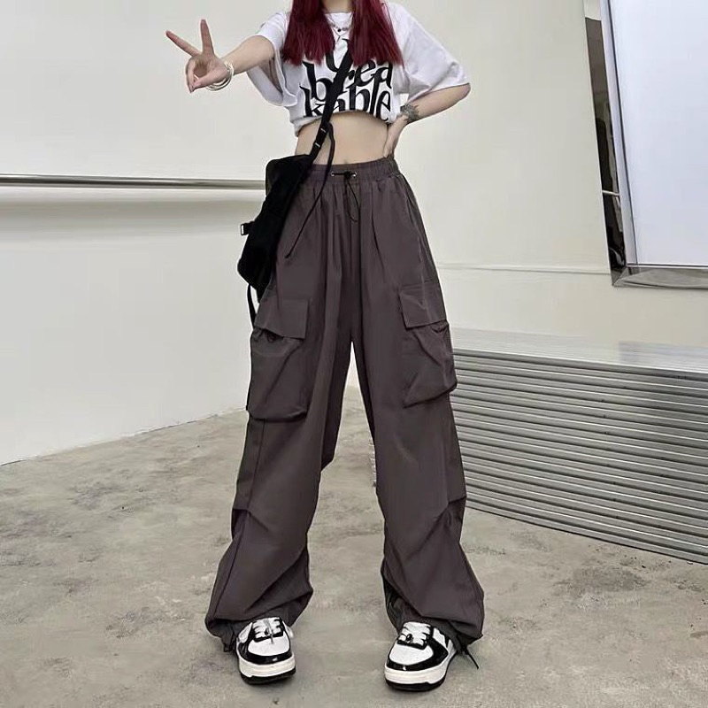 Stiego-Celana cargo kasual harajuku y2k kargo Teachwear Stretwear pria wanita