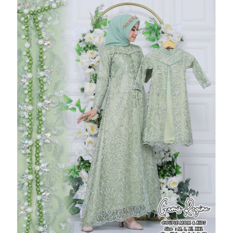 couple gamis pesta ibu anak / gamis modern / gamis lebaran / gamis wisuda / gamis jumbo / gamis busu