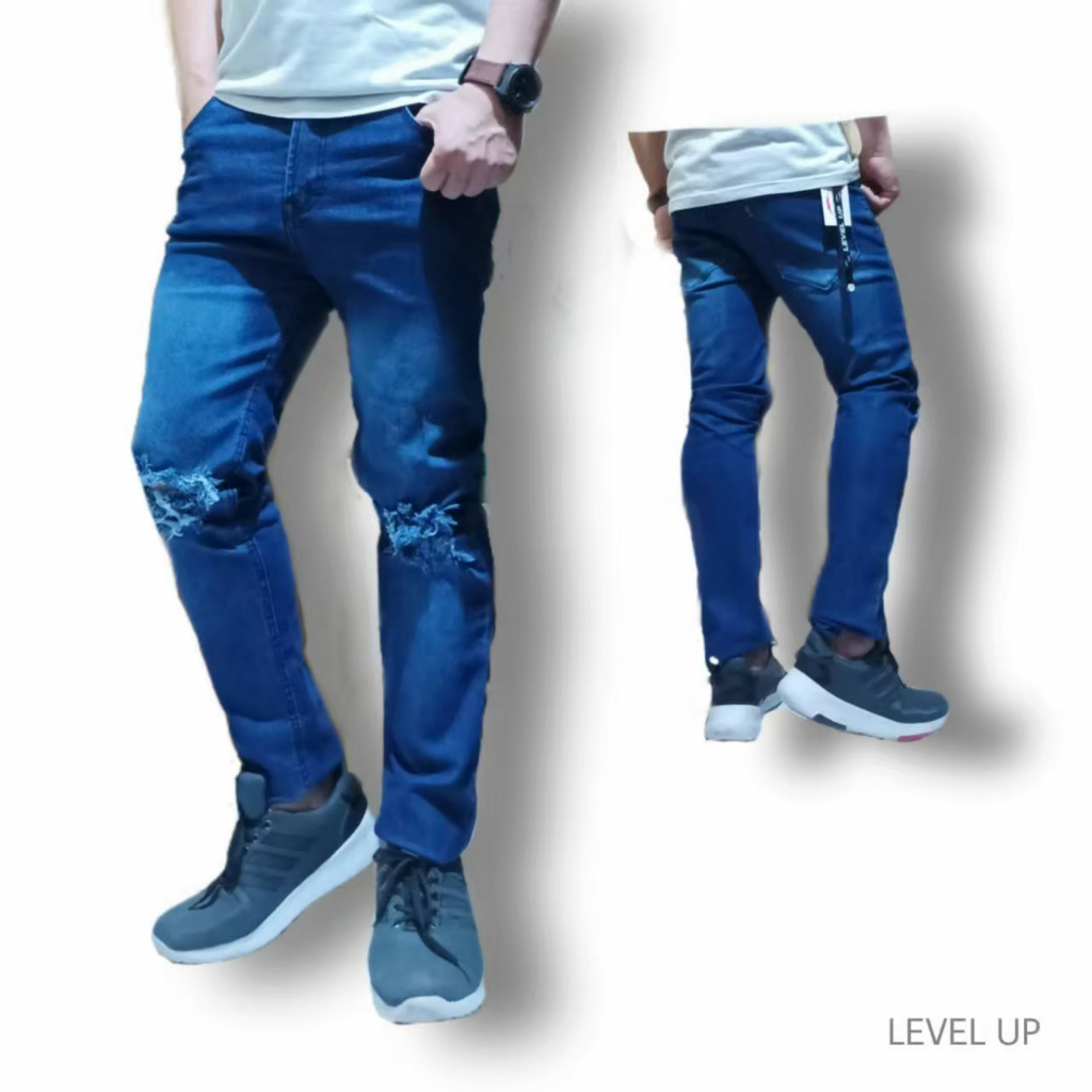 Celana Jeans Skiny Sobek Lutut Pria /Celana Panjang Jeans Slimfit Pria  terlaris
