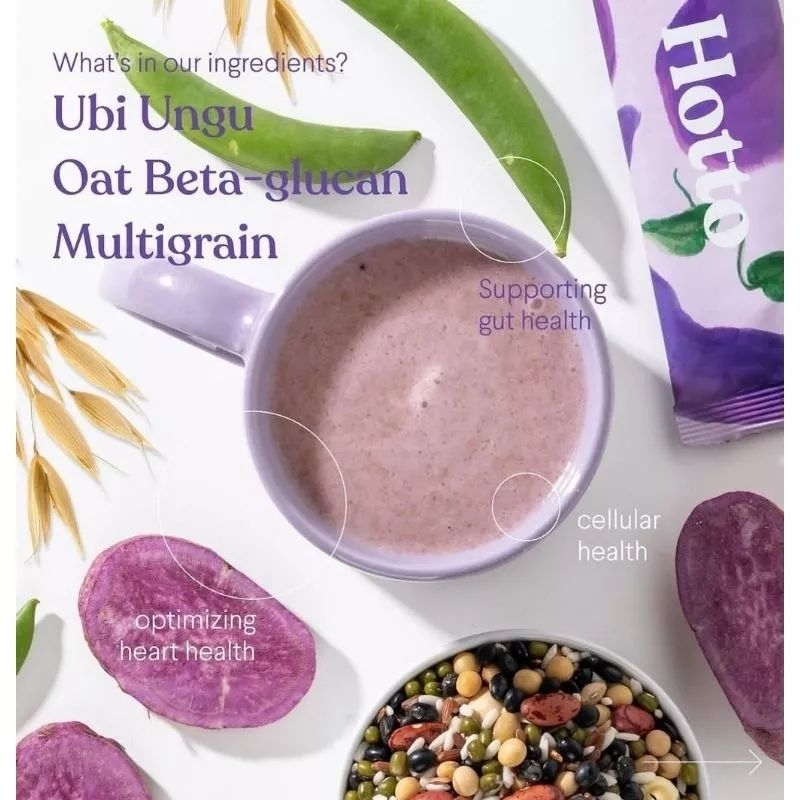 NEW Hotto Purto Multigrain with Purple Potato (1 Pouch x 480gr) Hotopurto BPOM Halal Minuman Antioksidan Ubi Ungu Original