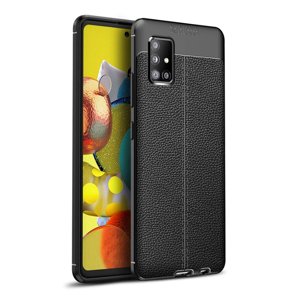 Case Samsung Galaxy A51 AutoFocus Carbon Silikon Leather