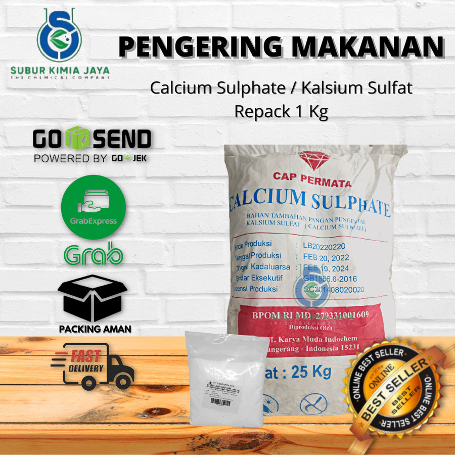 

Calcium Sulphate / Kalsium Sulfat / Calcium Sulfate Food Grade 1 Kg