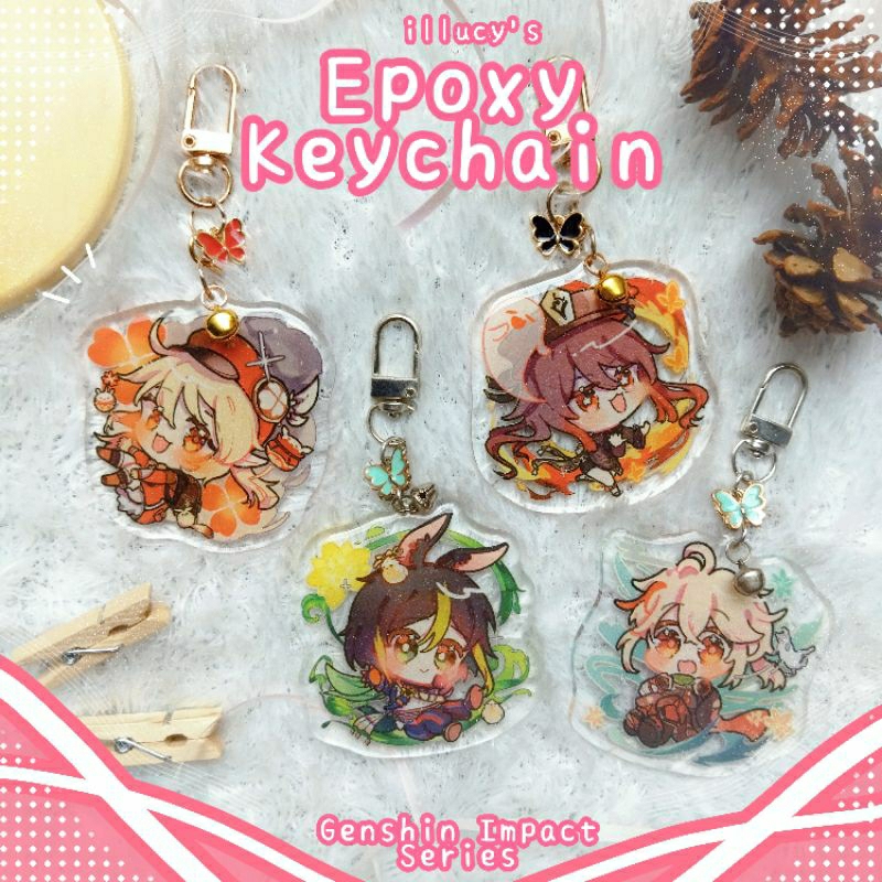 [LUCY] Genshin original FANMERCH Glitter Epoxy Keychain ☽⁺‧͙