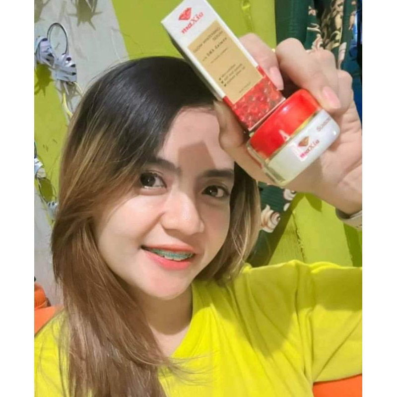 Serum Maxie Dan Sunscrean/Sunblok Maxie Glow Perlindungan dari sinar UV BPOM Cream pemutih Glowing S