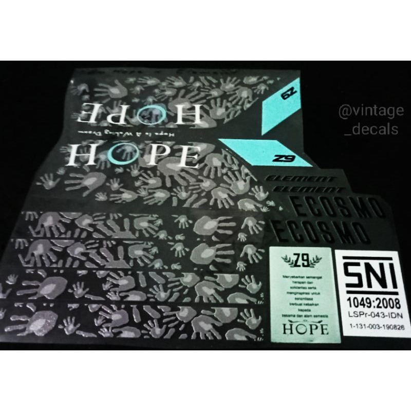 sticker decals replacement seli sepeda lipat element ecosmo HOPE  z9