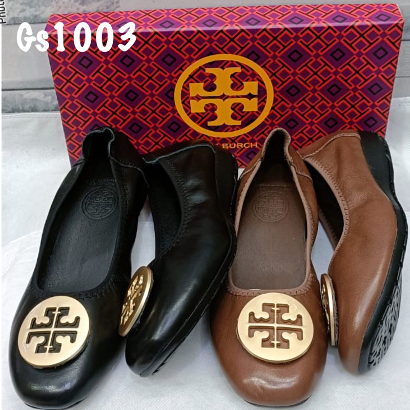 TERMURAH Sepatu Tory Burch GS1003 Logo Flat / Gs 1003 Flatshoes / Flats / Sepatu Kerja / Kantor / Sepatu kulit leather wanita