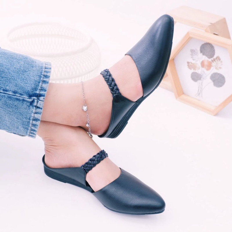 Sandal flat series putri kulit asli sapi Leather Garut