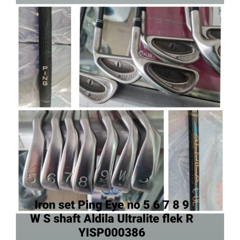 Stik golf Iron set Ping Eye No 5 6 7 8 9 W S Shaft Aldila Ultralite flek R 7pcs Bekas